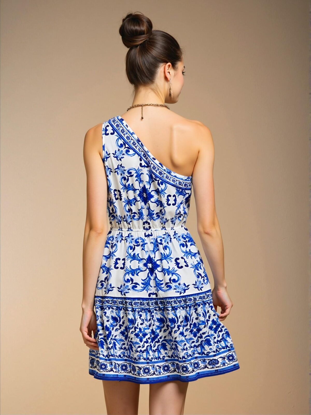 Elegant Apricot Flowy Tiered Ruffle Short Dress for Effortless Spring and Summer Charm - Chic, Classy and Trendy Fashion Style to Dress to Impress - Image 4