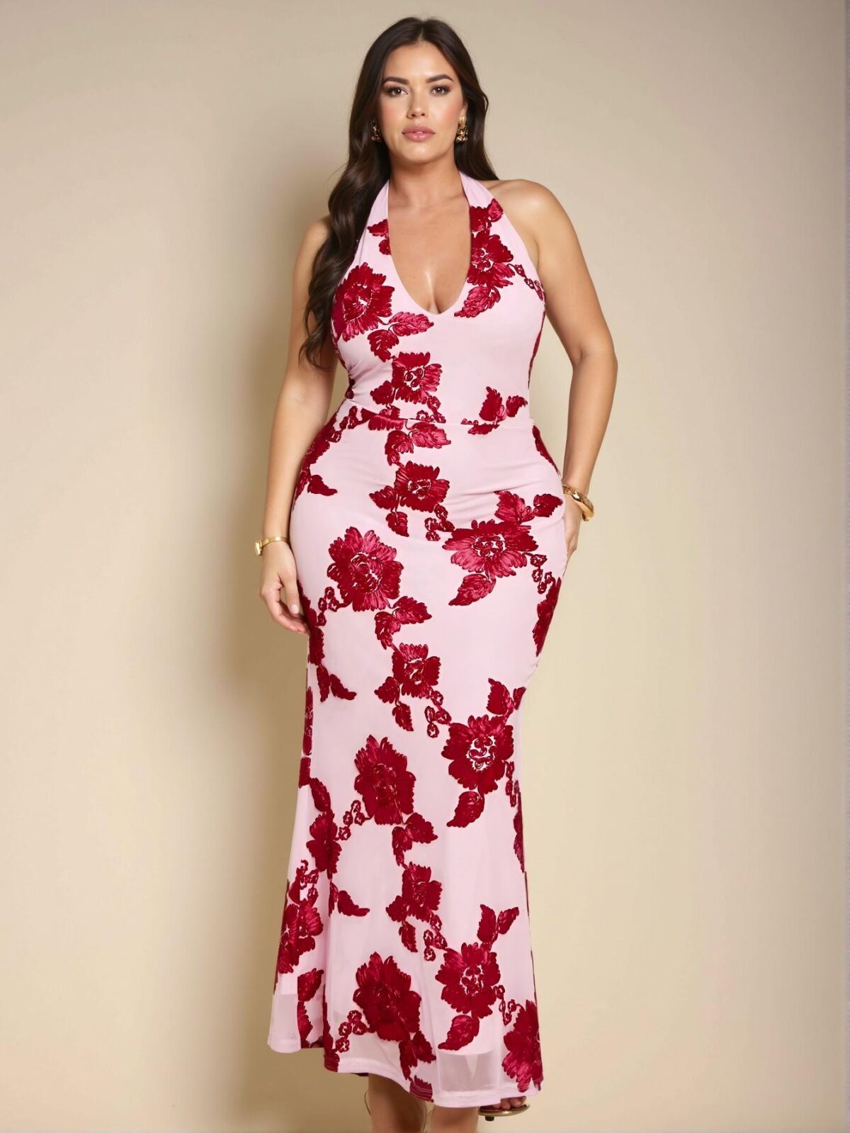 Elegant Multicolor Bodycon Halter Dress with Lace Trim for Stylish Dates and Summer Outings – Chic, Classy and Trendy Fashion Style to Dress to Impress