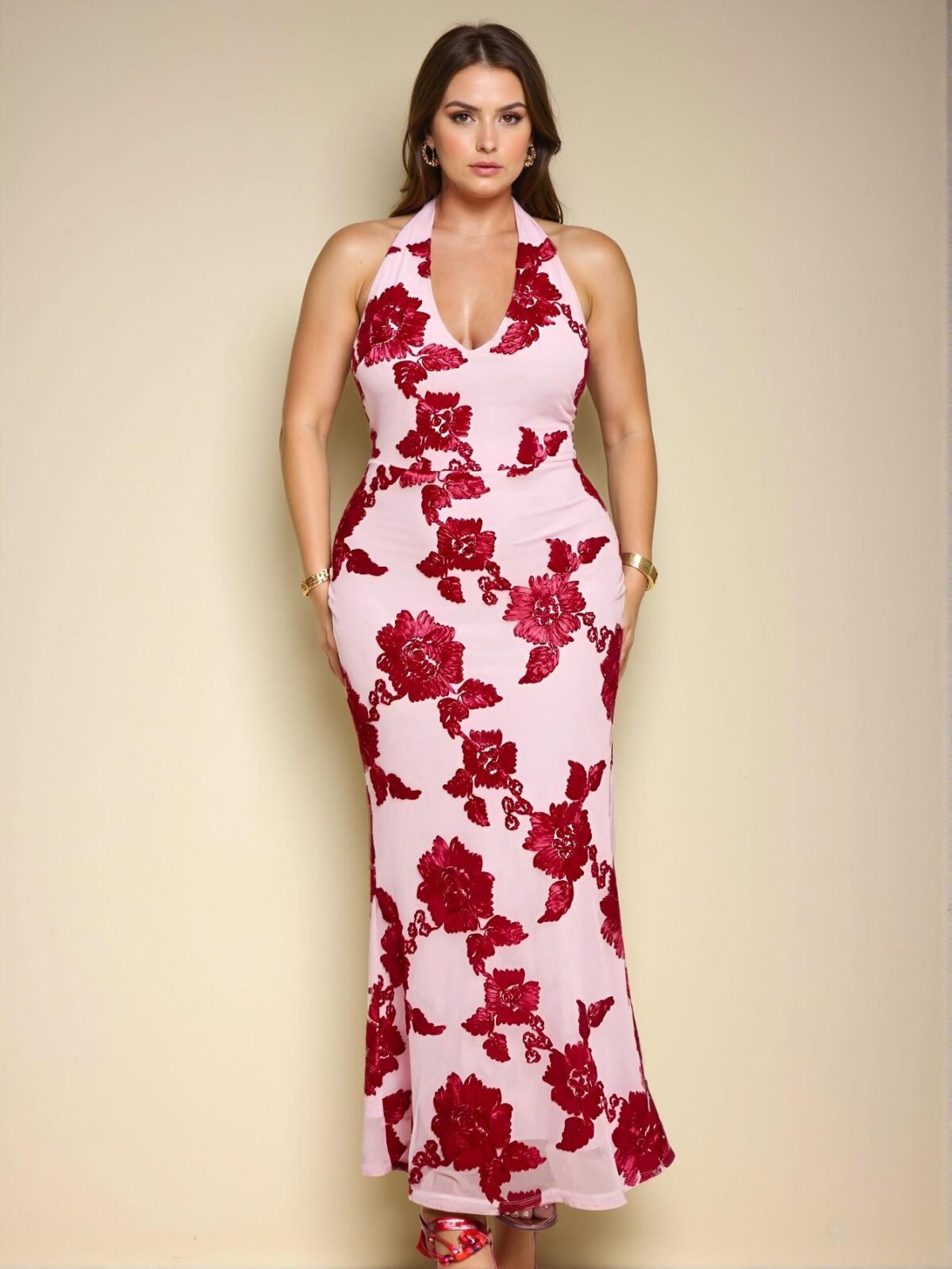 Elegant Multicolor Bodycon Halter Dress with Lace Trim for Stylish Dates and Summer Outings – Chic, Classy and Trendy Fashion Style to Dress to Impress - Image 4