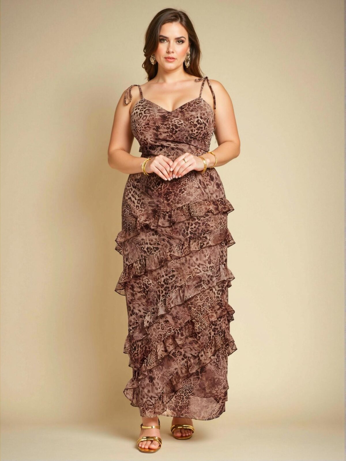 "Elegant Multicolor Ruffle Tiered Maxi Dress for Beach Vacations, Parties, Concerts, and Get-Togethers – Chic, Classy and Trendy Fashion Style to Dress to Impress" - Image 2