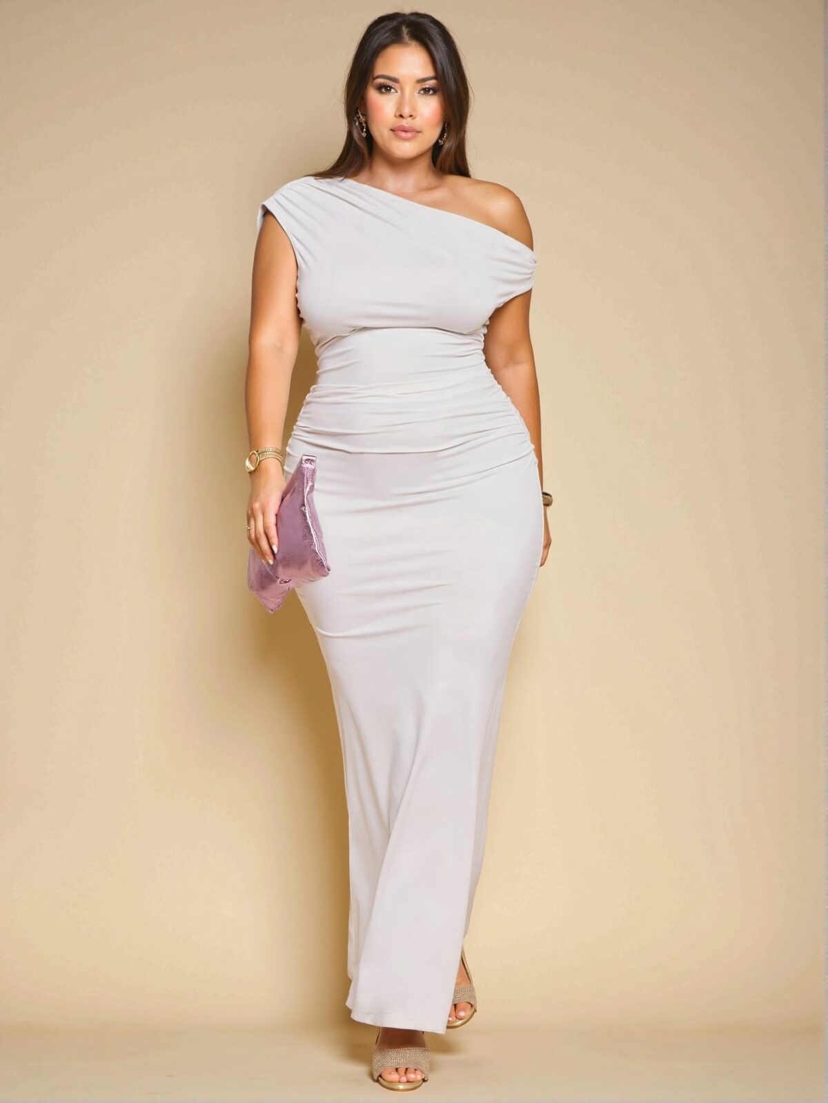 Elegant White Asymmetrical Knitted Dress with Cold Shoulder and Mermaid Hem for Stylish Dates, Parties,Graduations, and Vacations - Chic, Classy and Trendy Fashion Style to Dress to Impress - Image 4