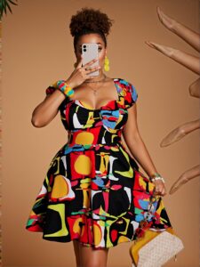 Elegant Black Flared A-Line Dress with Ruffled Sleeves and Sweetheart Neckline - Chic, Classy and Trendy Fashion Style to Dress to Impress