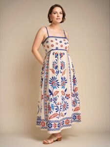 Elegant Multicolor Floral Print Plus Size Women’s Spaghetti Strap Backless Sundress for a Stylish Summer Escape - Chic, Classy and Trendy Fashion Style to Dress to Impress.