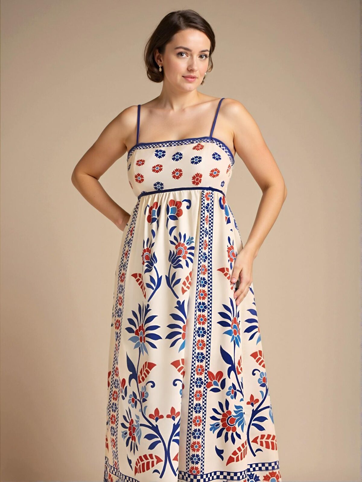 Elegant Multicolor Floral Print Plus Size Women’s Spaghetti Strap Backless Sundress for a Stylish Summer Escape - Chic, Classy and Trendy Fashion Style to Dress to Impress. - Image 4