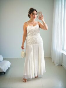 Elegant Apricot Plus Size Jacquard Spaghetti Strap Mesh Midi Dress - Chic, Classy and Trendy Fashion Style to Dress to Impress