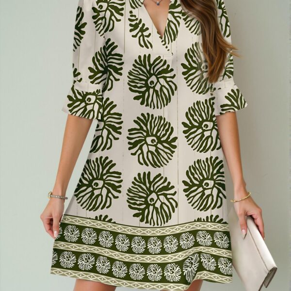 Elegant Green Stylish Bohemian Vacation Mini Dress Ideal for Spring and Summer Outings Chic, Classy and Trendy Fashion Style to Dress to Impress