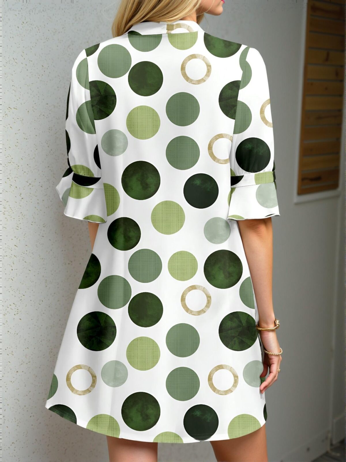 Elegant Multicolor Stylish Polka Dot Mini Dress for Women Perfect for Summer Vacations and Parties, Chic, Classy, and Trendy Fashion Style to Dress to Impress - Image 2