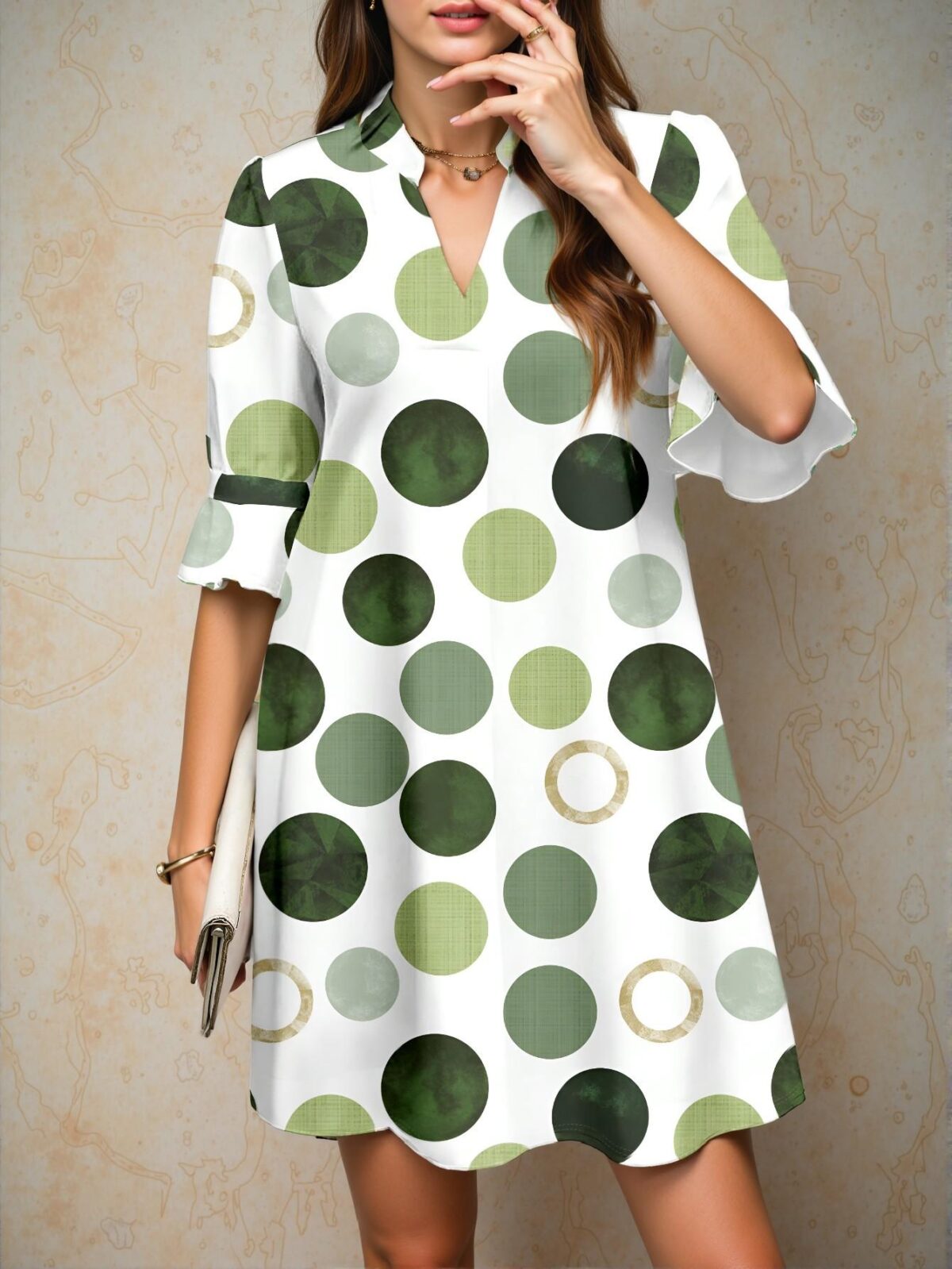 Elegant Multicolor Stylish Polka Dot Mini Dress for Women Perfect for Summer Vacations and Parties, Chic, Classy, and Trendy Fashion Style to Dress to Impress - Image 3