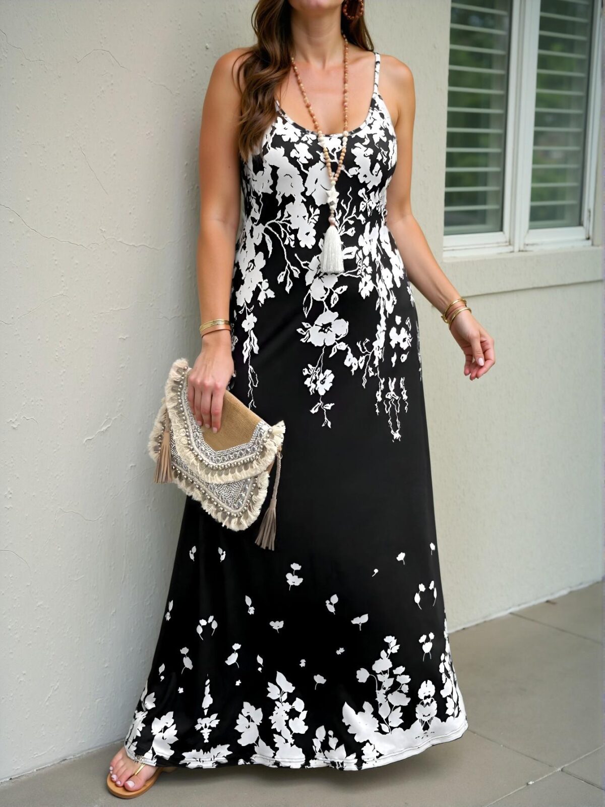 Elegant Multicolor Color Block Floral Print Dress for Tall Plus Size Women – Chic, Classy and Trendy Fashion Style to Dress to Impress - Image 5
