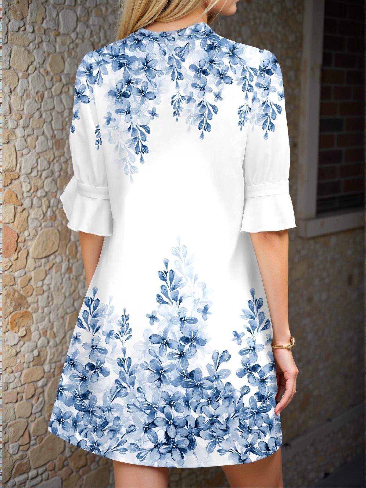 Elegant Blue and White Boho Short Dresses for Relaxing Beach Vacations and Spring Break Getaways - Chic, Classy and Trendy Fashion Style to Dress to Impress - Image 2