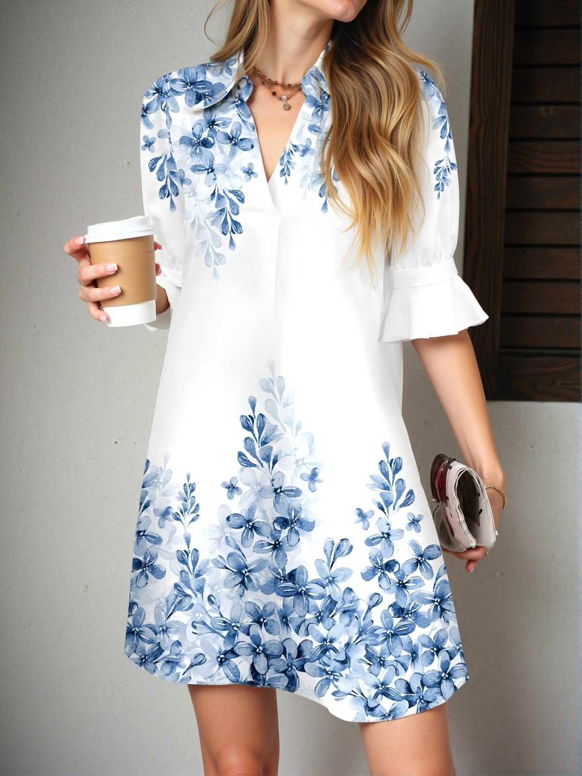 Elegant Blue and White Boho Short Dresses for Relaxing Beach Vacations and Spring Break Getaways - Chic, Classy and Trendy Fashion Style to Dress to Impress - Image 5