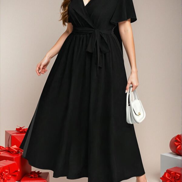 Chic Black Vintage Floral A-Line Dress for Spring and Autumn - Classy, Trendy Fashion to Dress to Impress