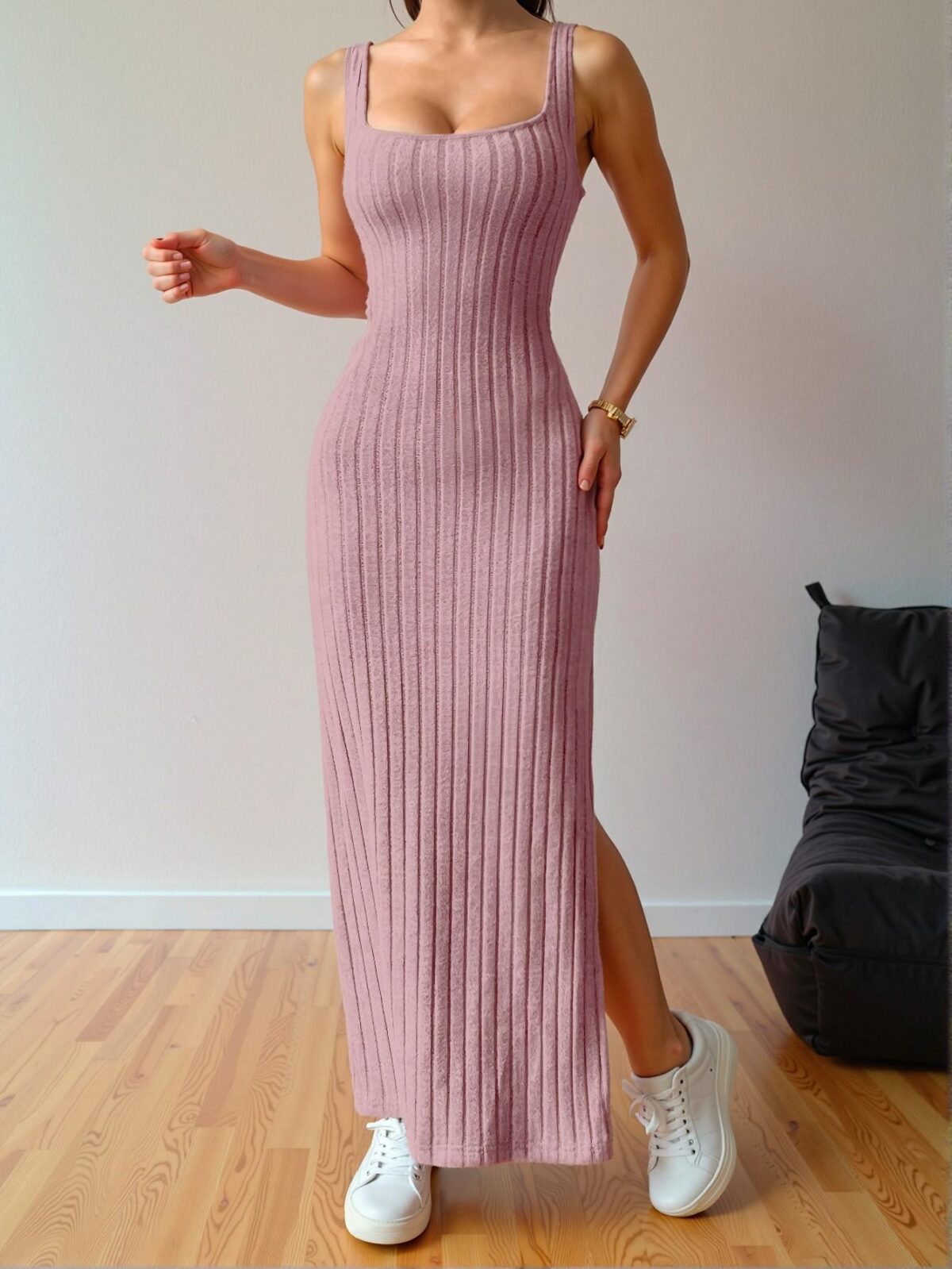 Elegant Pink Stunning Backless Twist Design Solid Color Maxi Dress for Spring and Summer "Chic, Classy and Trendy Fashion Style to Dress to Impress" - Image 4