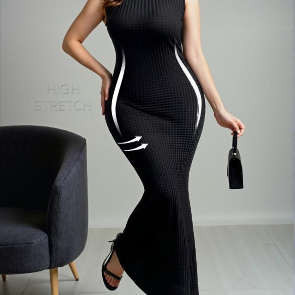 Elegant Black Romantic Fitted Mermaid Hem Sleeveless Bodycon Dress - Chic, Classy and Trendy Fashion Style to Dress to Impress