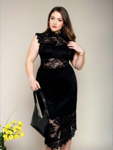 Elegant Black Lace Cap Sleeve Midi Dress for Special Occasions, Romantic and Fitting Design Perfect for Weddings and Parties, Chic, Classy and Trendy Fashion Style to Dress to Impress