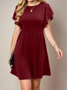 Elegant Redwood Tailored A-Line Bodycon Dress Perfect for Spring and Summer Chic, Classy and Trendy Fashion Style to Dress to Impress