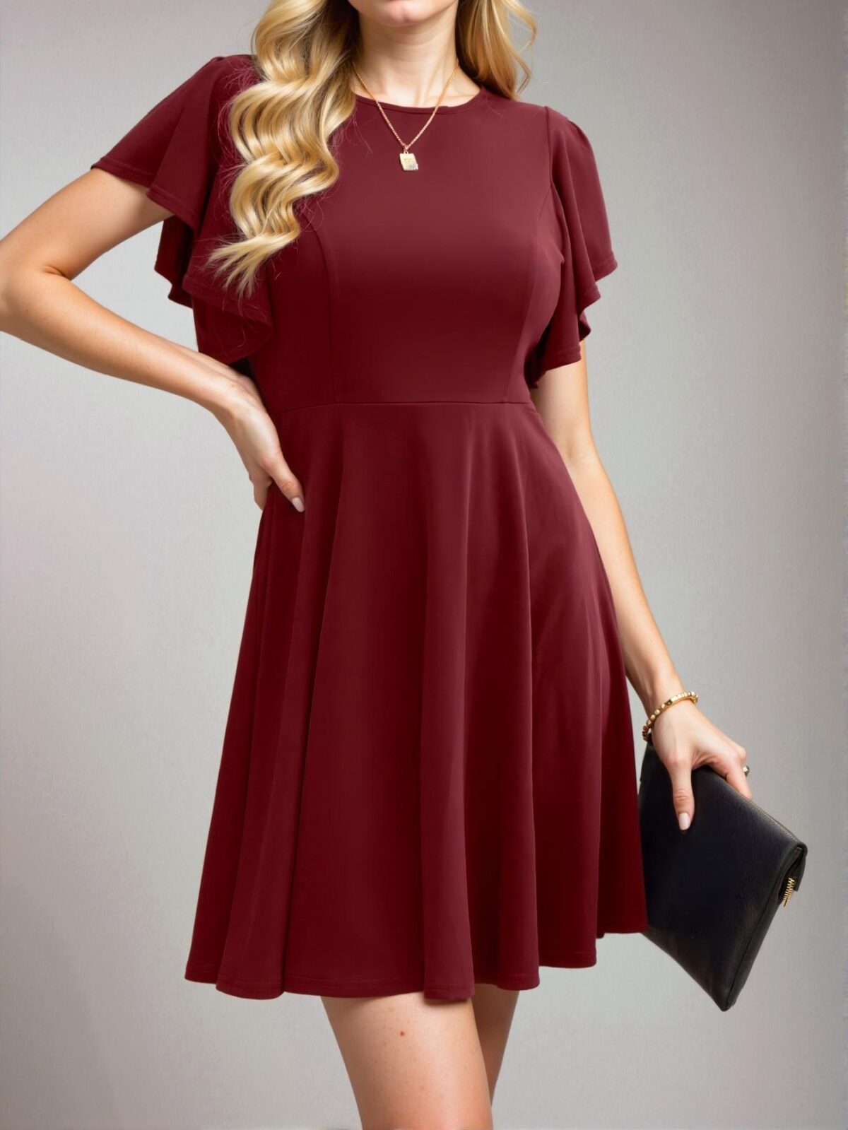Elegant Redwood Tailored A-Line Bodycon Dress Perfect for Spring and Summer Chic, Classy and Trendy Fashion Style to Dress to Impress - Image 4