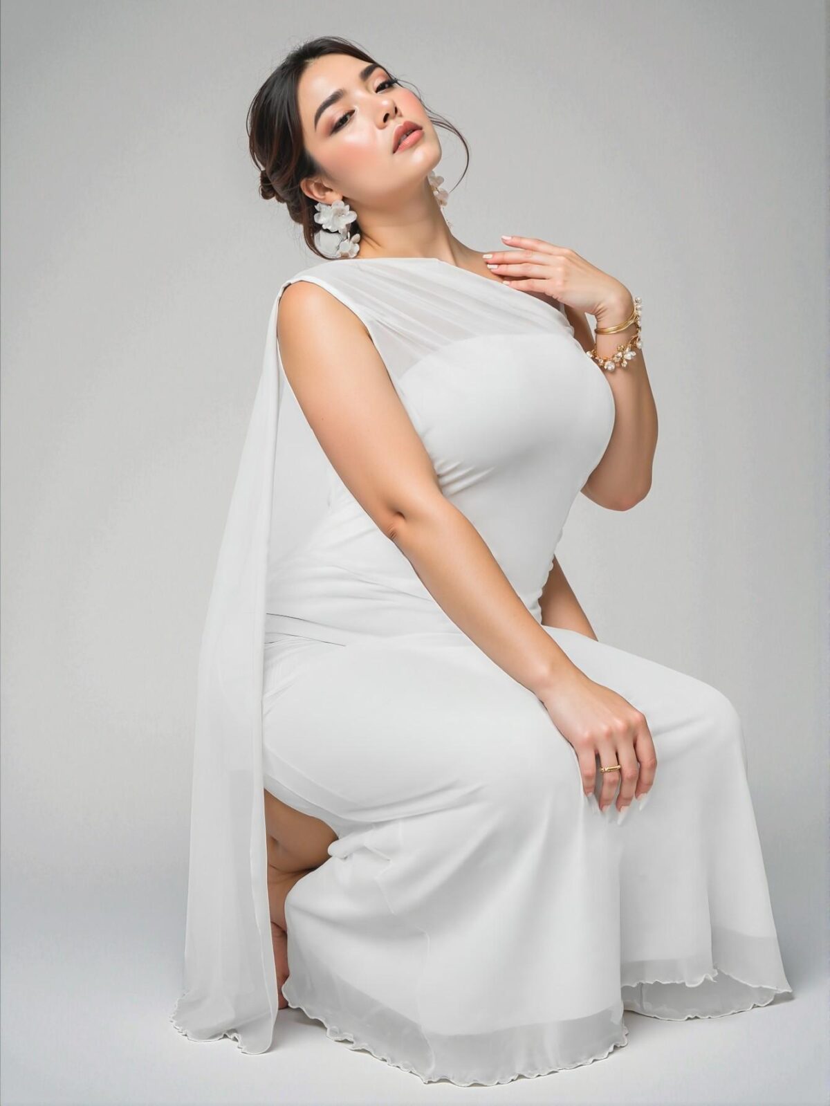 Elegant White Slim Fit Mermaid Maxi Dress - Perfect for Parties, Beach Days, Romantic Dates, and Special Occasions - Chic, Classy, and Trendy Fashion Style to Dress to Impress - Image 2