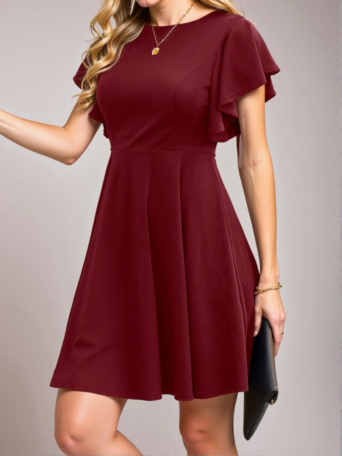 Elegant Redwood Tailored A-Line Bodycon Dress Perfect for Spring and Summer Chic, Classy and Trendy Fashion Style to Dress to Impress - Image 5