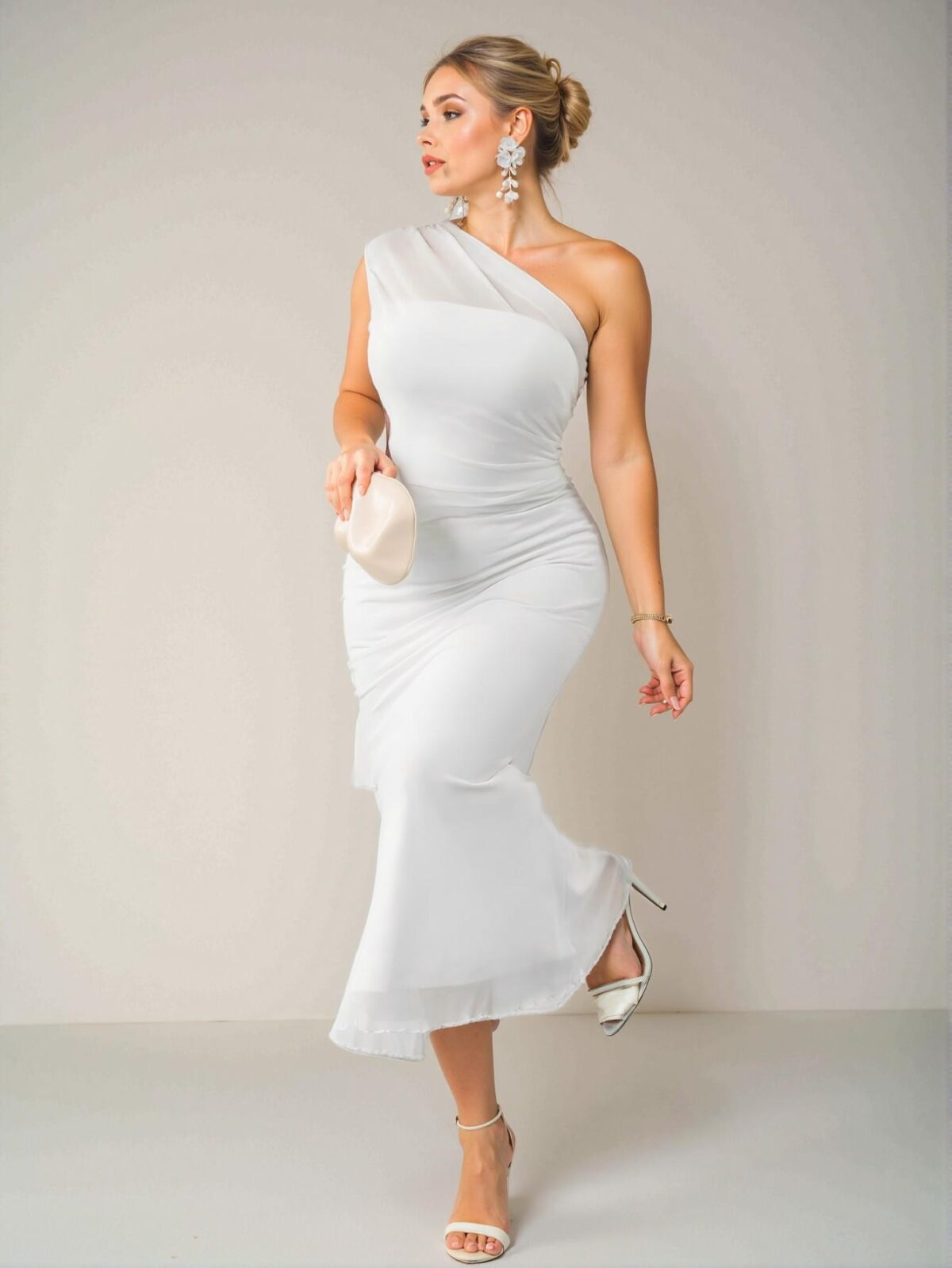 Elegant White Slim Fit Mermaid Maxi Dress - Perfect for Parties, Beach Days, Romantic Dates, and Special Occasions - Chic, Classy, and Trendy Fashion Style to Dress to Impress - Image 4