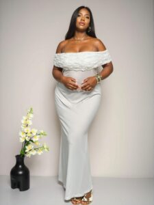 Elegant White One Shoulder Bodycon Dress with Floral Texture for Special Occasions - Chic, Classy and Trendy Fashion Style to Dress to Impress