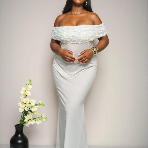 Elegant White One Shoulder Bodycon Dress with Floral Texture for Special Occasions - Chic, Classy and Trendy Fashion Style to Dress to Impress