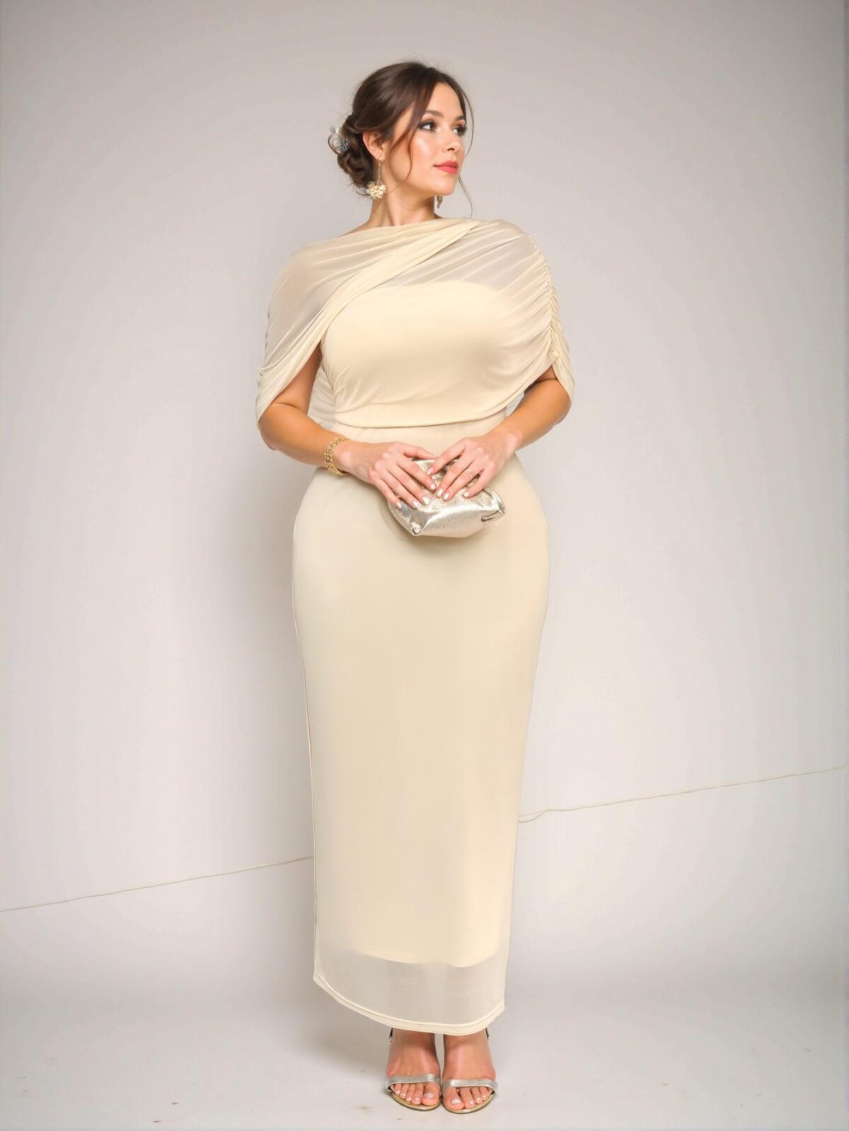Elegant Yellow Casual Fitted Dress with Romantic Asymmetric Hem and Ruched Design - Chic, Classy and Trendy Fashion Style to Dress to Impress