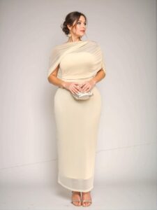 Elegant Yellow Casual Fitted Dress with Romantic Asymmetric Hem and Ruched Design - Chic, Classy and Trendy Fashion Style to Dress to Impress