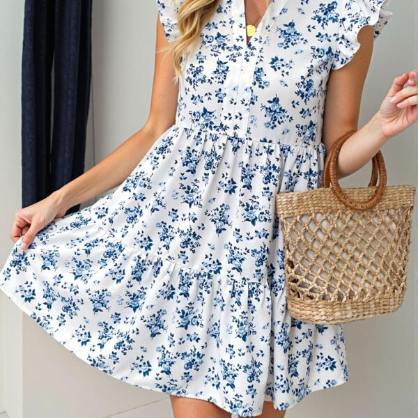 Elegant Multicolor Vintage Floral A-Line Dress for Spring and Summer - Chic, Classy and Trendy Fashion Style to Dress to Impress