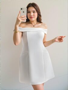 Elegant White A-Line Mini Dress with One-Shoulder Design and Cold Shoulder Sleeves for Special Occasions and Everyday Chic "Chic, Classy and Trendy Fashion Style to Dress to Impress"