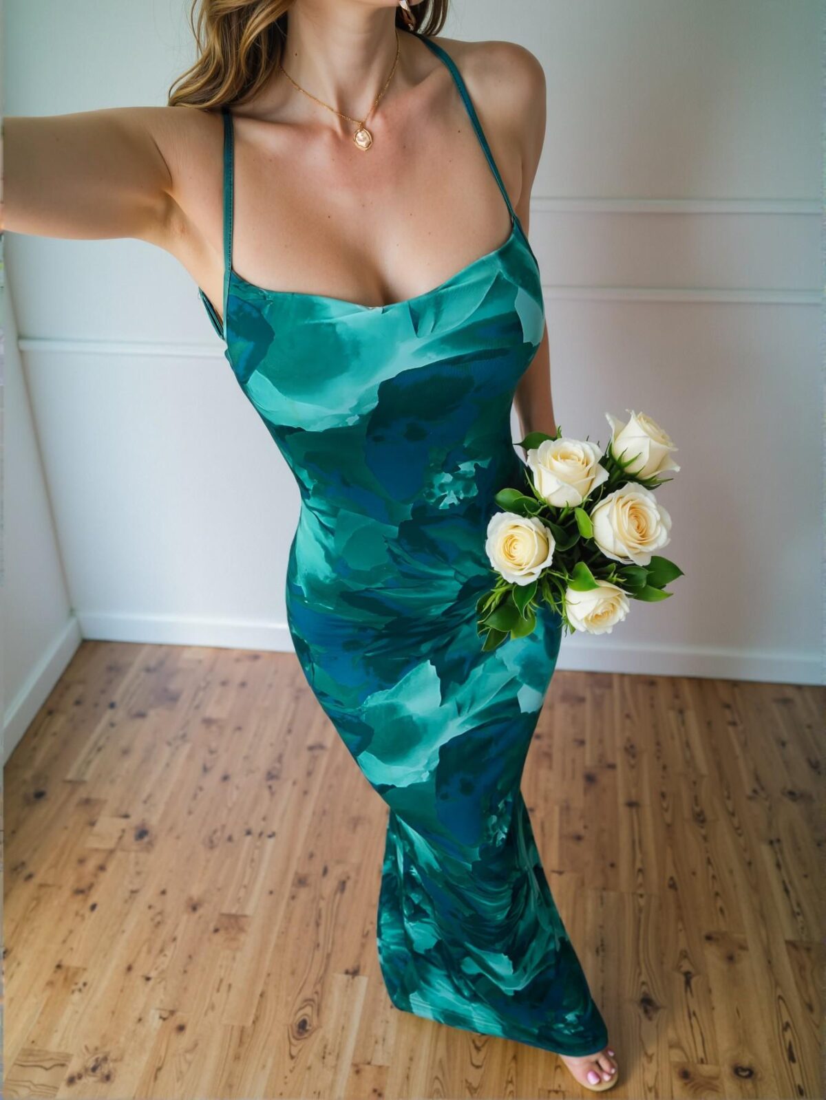 Elegant Green Tropical Floral Print Fishtail Backless Maxi Dress for Beach Vacations and Summer Festivals - Chic, Classy, and Trendy Fashion Style to Dress to Impress