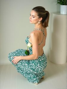 Elegant Multicolor Boho Inspired Backless Floral Swing Dress for Summer Holiday, Office, and Special Occasions - Chic, Classy and Trendy Fashion Style to Dress to Impress