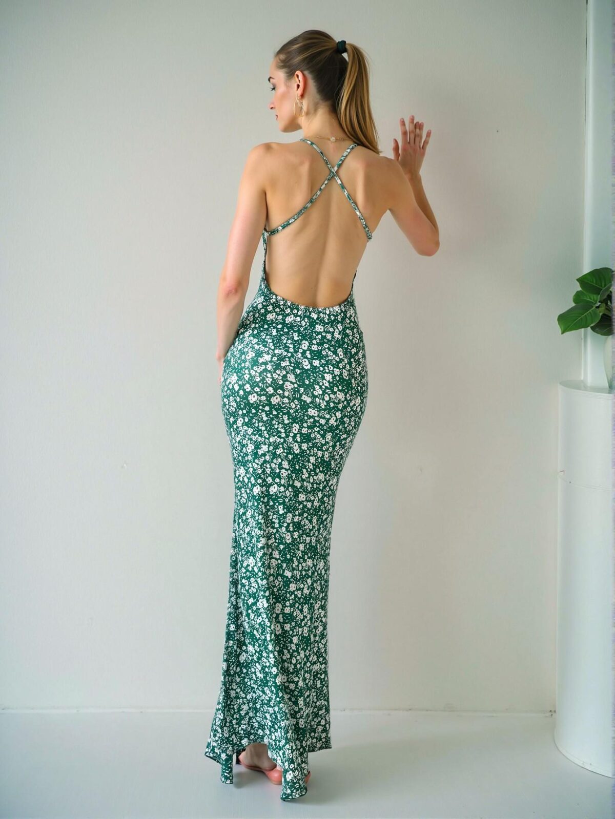 Elegant Multicolor Boho Inspired Backless Floral Swing Dress for Summer Holiday, Office, and Special Occasions - Chic, Classy and Trendy Fashion Style to Dress to Impress - Image 3