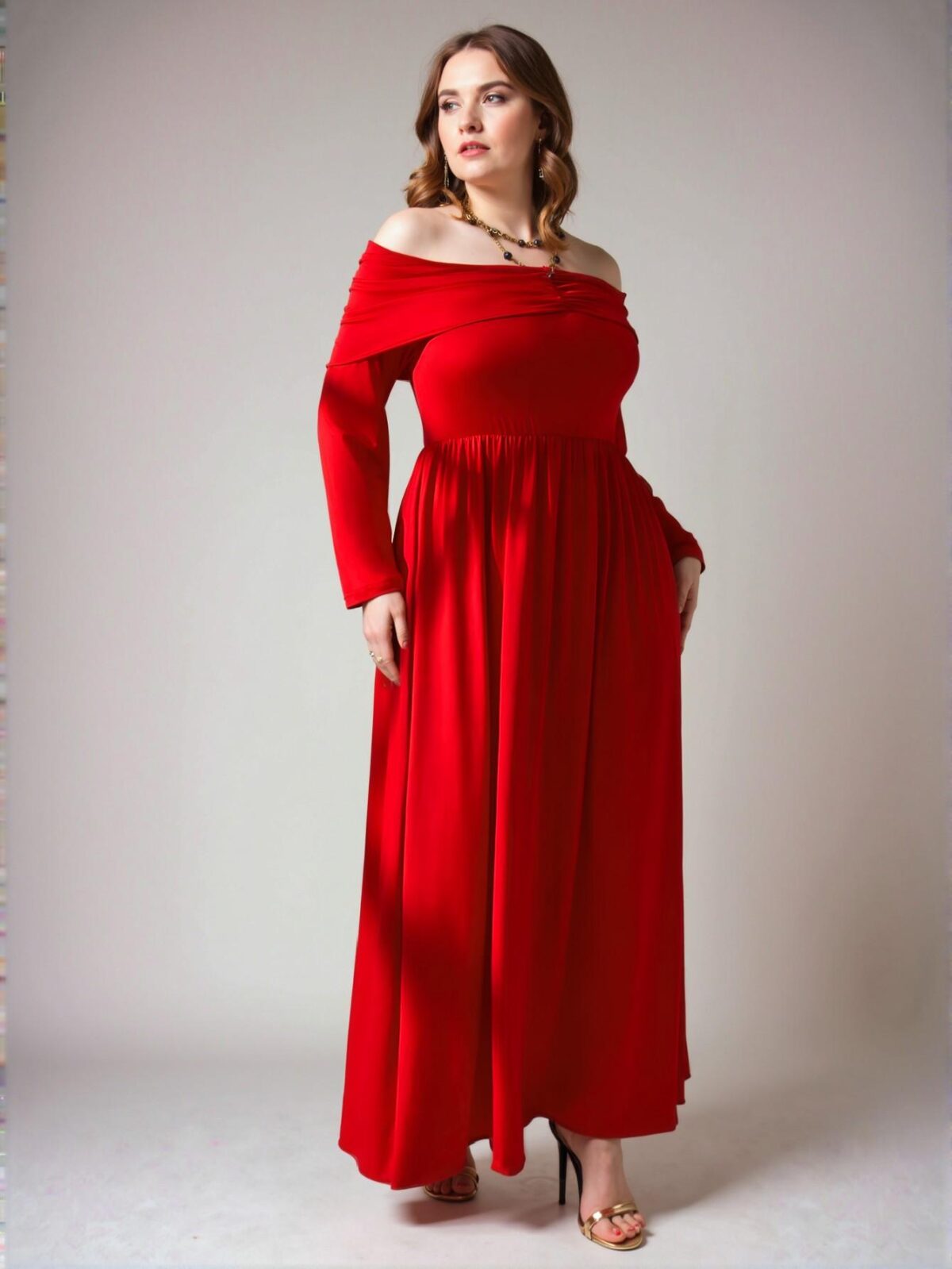 Elegant Red Off-Shoulder Bodycon A-Line Dress for Special Occasions and Outings "Chic, Classy and Trendy Fashion Style to Dress to Impress" - Image 3