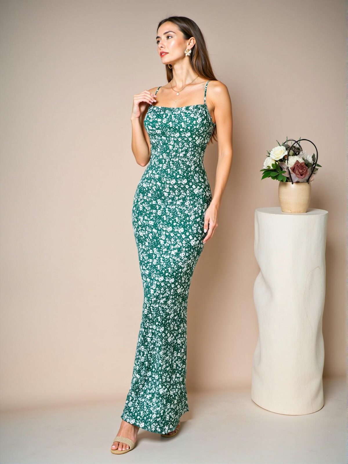Elegant Multicolor Boho Inspired Backless Floral Swing Dress for Summer Holiday, Office, and Special Occasions - Chic, Classy and Trendy Fashion Style to Dress to Impress - Image 4