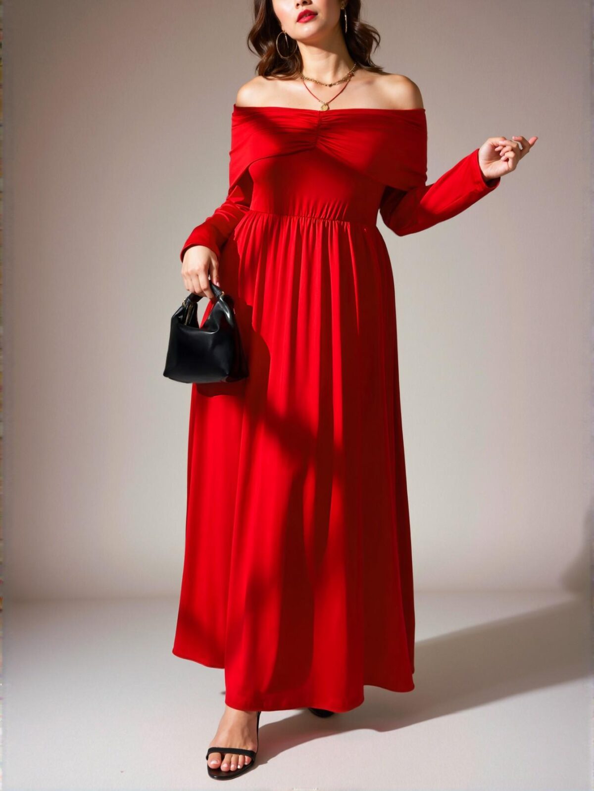Elegant Red Off-Shoulder Bodycon A-Line Dress for Special Occasions and Outings "Chic, Classy and Trendy Fashion Style to Dress to Impress" - Image 5