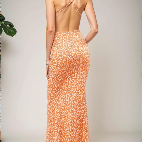 Elegant Yellow Ditsy Floral Print Vacation-Style Maxi Dress for Spring and Summer - Chic, Classy and Trendy Fashion Style to Dress to Impress