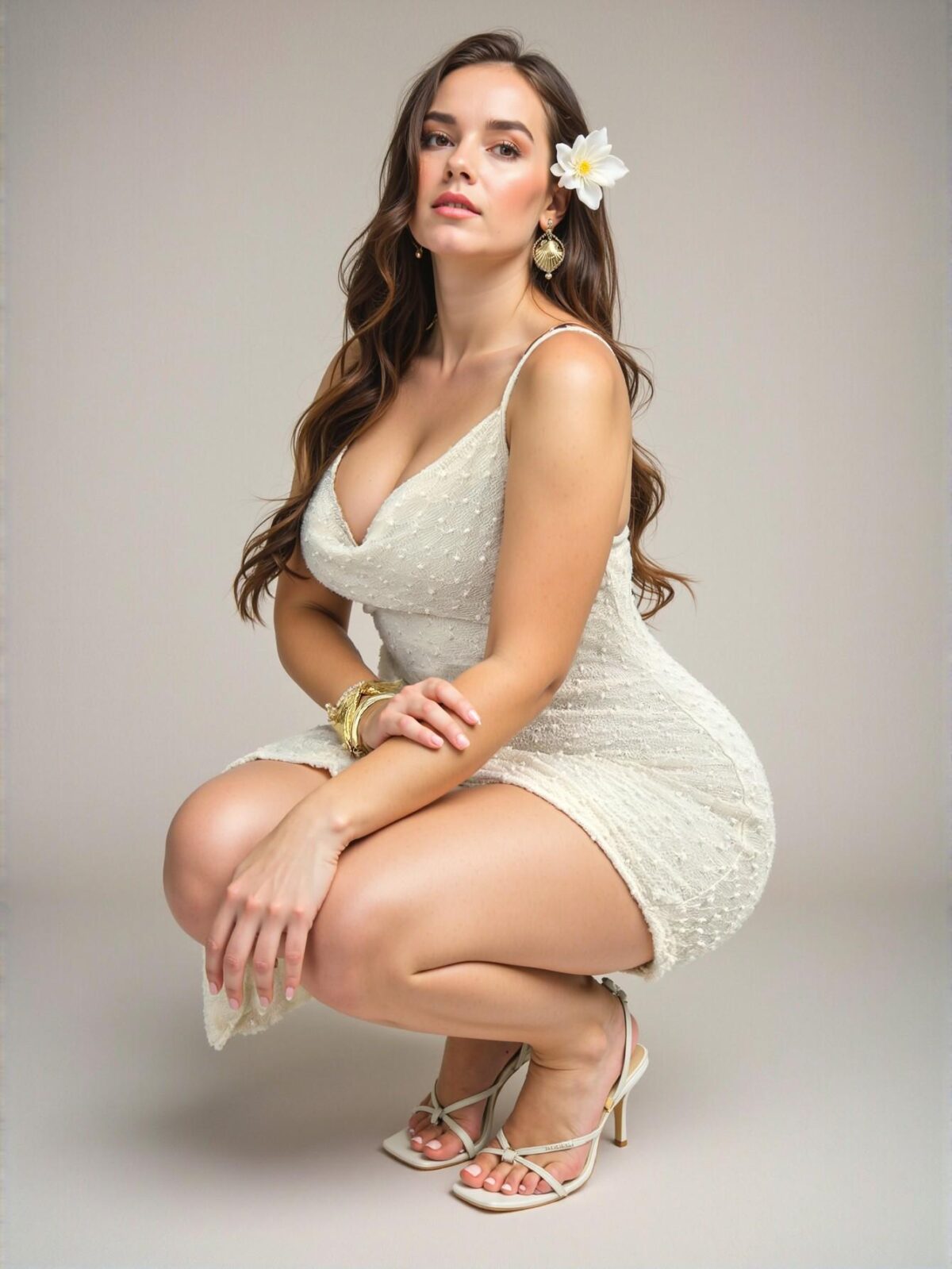 Elegant Apricot Romantic Asymmetrical Slit Midi Dress with Backless Design in Luxurious Knit Fabric, Perfect for Concerts, Birthdays, Vacations, and Dates—Chic, Classy, and Trendy Fashion Style to Dress to Impress