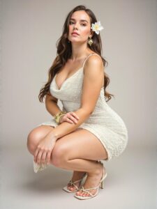Elegant Apricot Romantic Asymmetrical Slit Midi Dress with Backless Design in Luxurious Knit Fabric, Perfect for Concerts, Birthdays, Vacations, and Dates—Chic, Classy, and Trendy Fashion Style to Dress to Impress