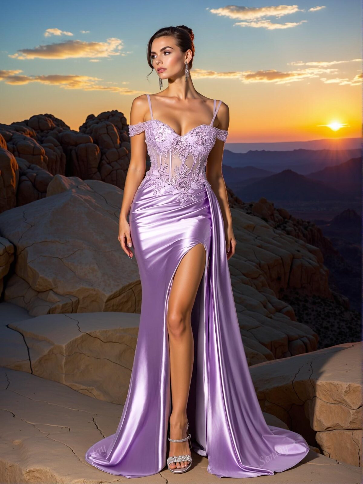 Elegant Purple Alluring Sparkly Embroidered Bead Formal Evening Gown, Ideal for Wedding Events, Parties, and Prom Celebrations. Perfect for party, prom, graduation day, and ceremony for university, college, and high school, Formal Evening Dinner Cocktail, Wedding Guest Gown, Chic, Classy and Trendy Fashion Style to Dress to Impress.