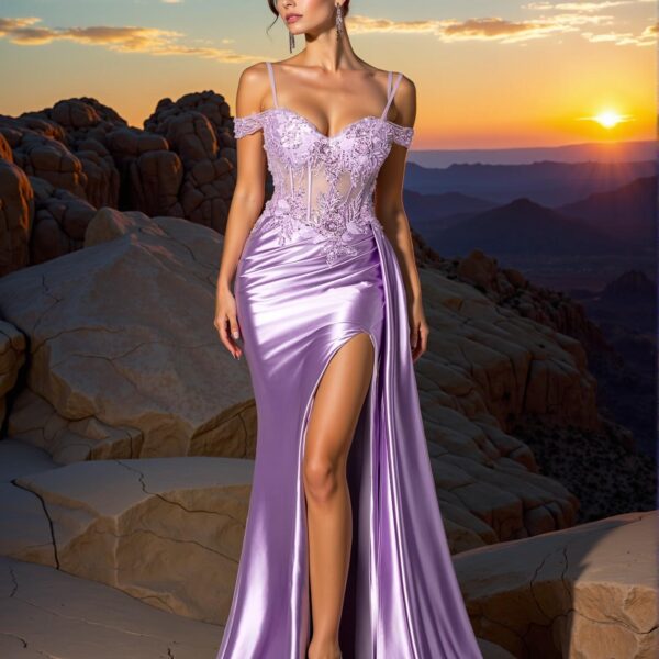 Elegant Purple Alluring Sparkly Embroidered Bead Formal Evening Gown, Ideal for Wedding Events, Parties, and Prom Celebrations. Perfect for party, prom, graduation day, and ceremony for university, college, and high school, Formal Evening Dinner Cocktail, Wedding Guest Gown, Chic, Classy and Trendy Fashion Style to Dress to Impress.