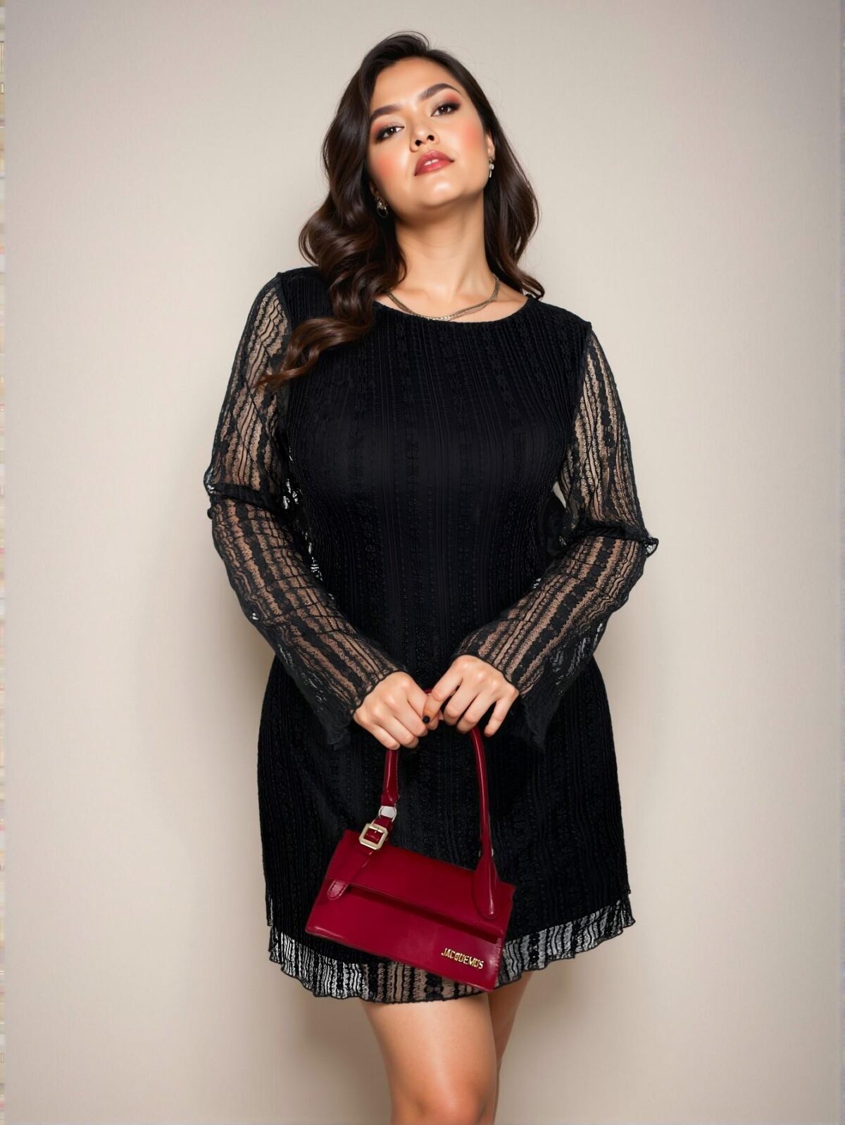 Elegant Black Romantic Fitted Lace Backless Dress for Parties, Vacations, and Special Occasions in Spring and Summer - Chic, Classy and Trendy Fashion Style to Dress to Impress - Image 3
