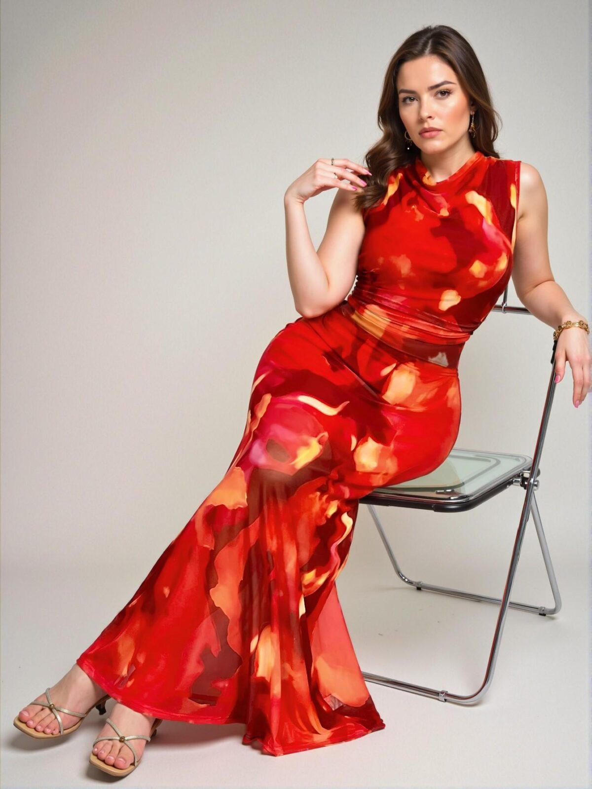 Elegant Multicolor Chic 2-Piece Set Featuring a Comfortable Tie-Dye Camisole and Flowing Fish Tail Skirt for Casual Summer Outings and Poolside Gatherings - Chic, Classy and Trendy Fashion Style to Dress to Impress - Image 4