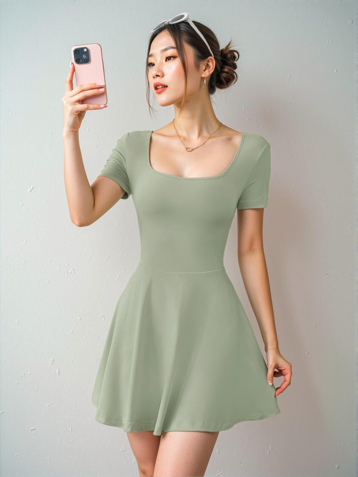 Elegant Mint Green Chic Mini Bodycon Ruffle Hem Dress for Spring and Summer – A Stylish Blend of Class and Trend for Every Occasion - Image 3