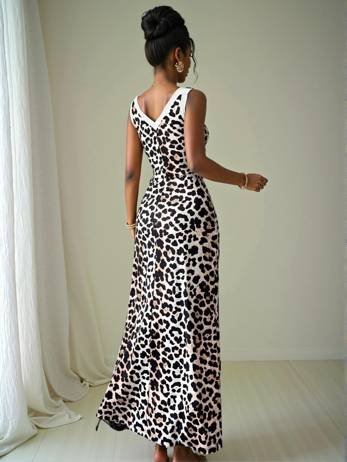Elegant Multicolor Bodycon Dress with Asymmetrical Collar and Front Slit – Perfect for Spring and Summer – Chic, Classy and Trendy Fashion Style to Dress to Impress - Image 2