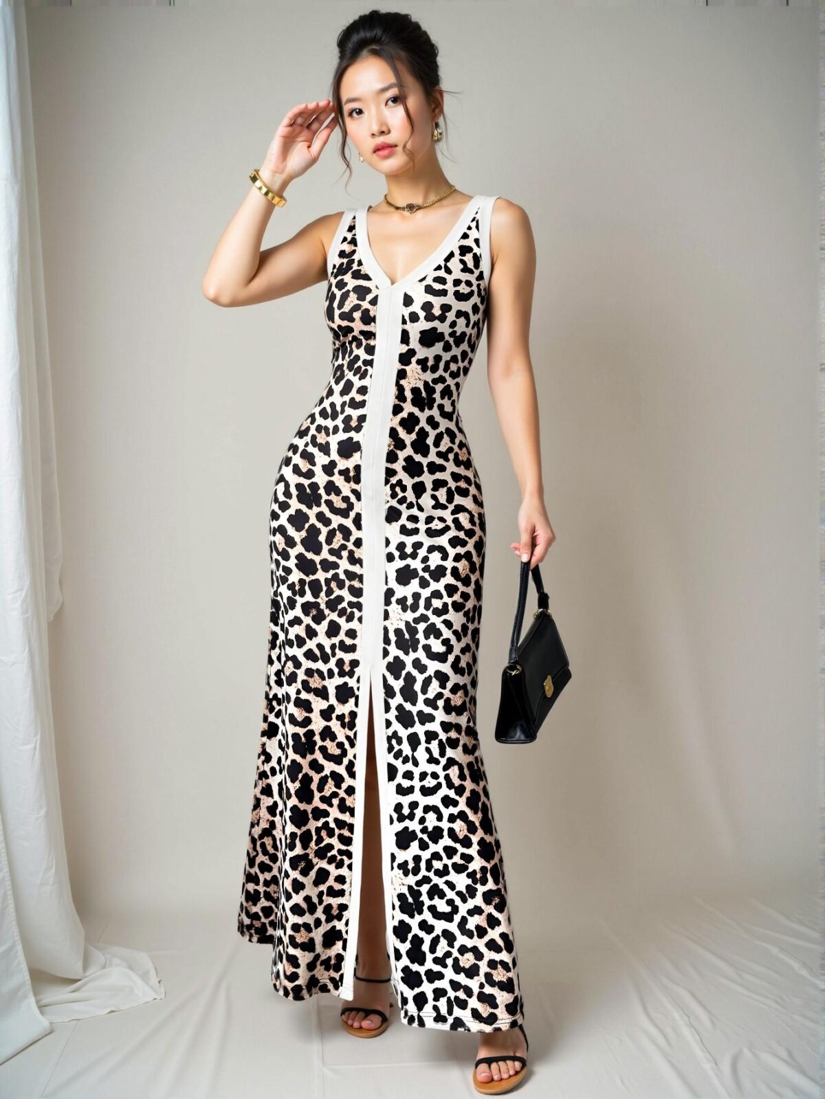 Elegant Multicolor Bodycon Dress with Asymmetrical Collar and Front Slit – Perfect for Spring and Summer – Chic, Classy and Trendy Fashion Style to Dress to Impress - Image 5
