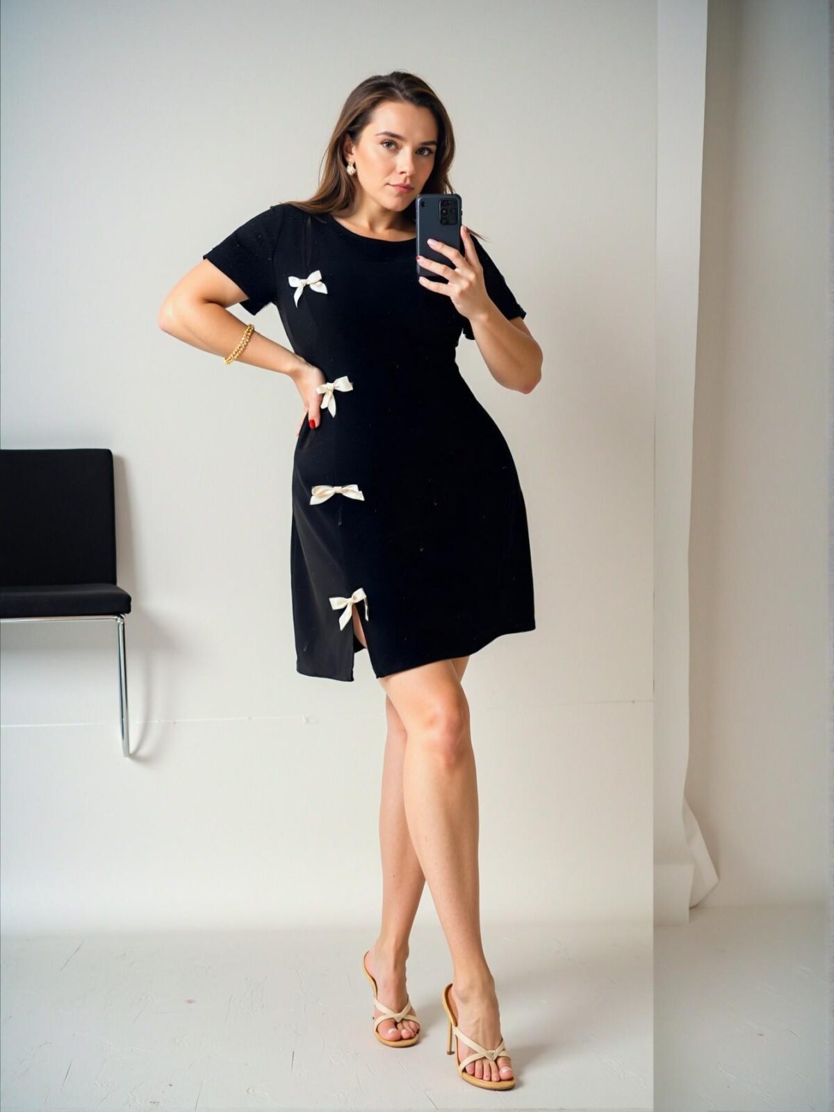 Elegant Black Bodycon Dress with Bowknot Accents for Every Event from Work to Weddings, Perfect for Spring and Summer. Chic, Classy and Trendy Fashion Style to Dress to Impress. - Image 5