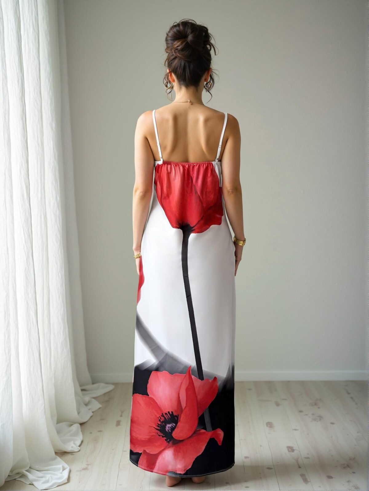 Elegant White Floral Cami Maxi Dress with Backless Design for Spring and Summer Vacation Style - Chic, Classy and Trendy Fashion to Dress to Impress - Image 2