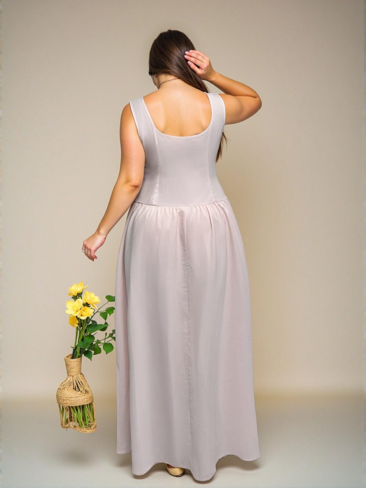 Elegant Pink A-Line Midi Dress for Casual Outings and Beach Holidays, Designed for Comfort and Style in Every Spring and Summer Adventure - Chic, Classy and Trendy Fashion Style to Dress to Impress - Image 2