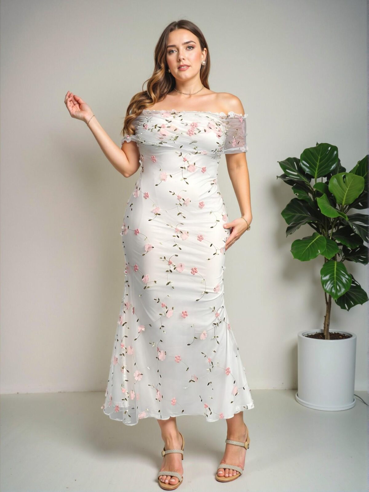 Elegant White Romantic Lace & Mesh Open Back Twist Knot Bodycon Maxi Dress Perfect for Spring and Summer Celebrations "Chic, Classy and Trendy Fashion Style to Dress to Impress" - Image 4